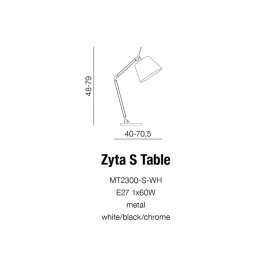 Niebanalna lampa stołowa - ZYTA S TABLE AZ1848+AZ2597 CZARNA - Azzardo