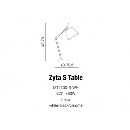 Niebanalna lampa stołowa - ZYTA S TABLE AZ1848+AZ2597 CZARNA - Azzardo