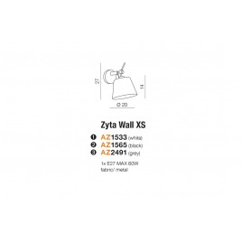 Mały kinkiet - ZYTA WALL XS AZ1565 CZARNY - Azzardo