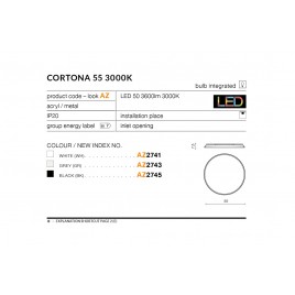 Dekoracyjny plafon - CORTONA 55 AZ2744 CZARNY 4000K - Azzardo