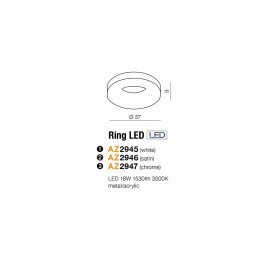 Unikatowy plafon - RING LED AZ2947 CHROM - Azzardo