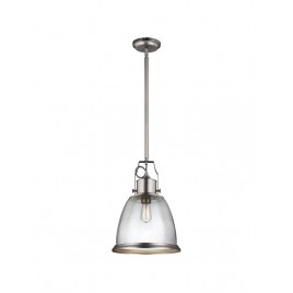 Elegancka lampa wisząca - FE-HOBSON-P-L-SN - Nikiel - Feiss