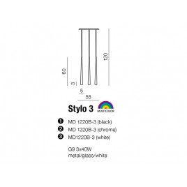 Luksusowa lampa wisząca - STYLO 3 AZ0133 CHROM - Azzardo