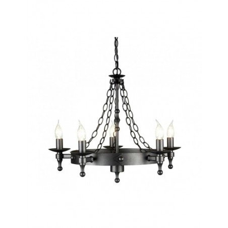 Nietuzinkowy żyrandol Warwick - WR5-GRAPHITE - Elstead Lighting