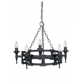 Pięcioramienny żyrandol Saxon - SAX5-BLK - Elstead Lighting