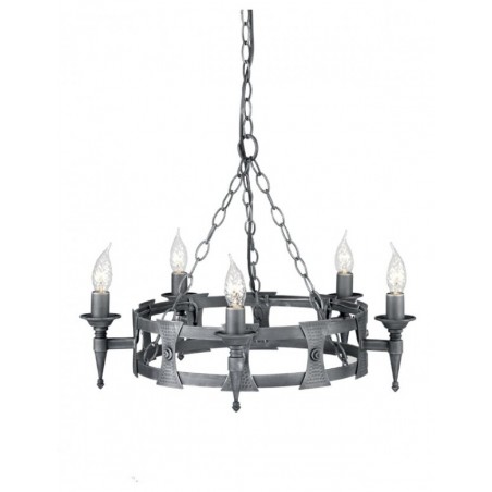 Pięcioramienny żyrandol Saxon - SAX5-BLK-SIL - Elstead Lighting