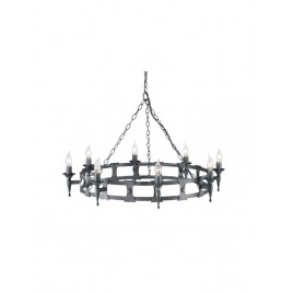 Wykwintna lampa wisząca Saxon - SAX8-BLK-SIL - Elstead Lighting