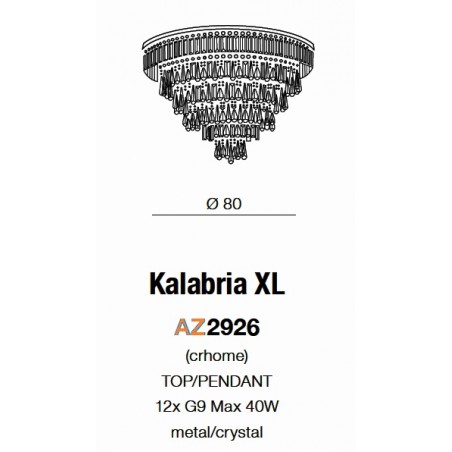 Duży plafon kryształowy KALABRIA XL AZ2926 - Azzardo
