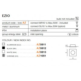 Oczko stropowe - EZIO AZ0811 ALUMINIUM - Azzardo