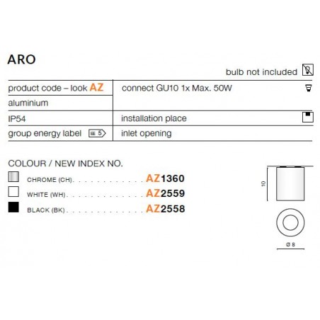 Oprawa architektoniczna - ARO AZ1360 CHROM - Azzardo